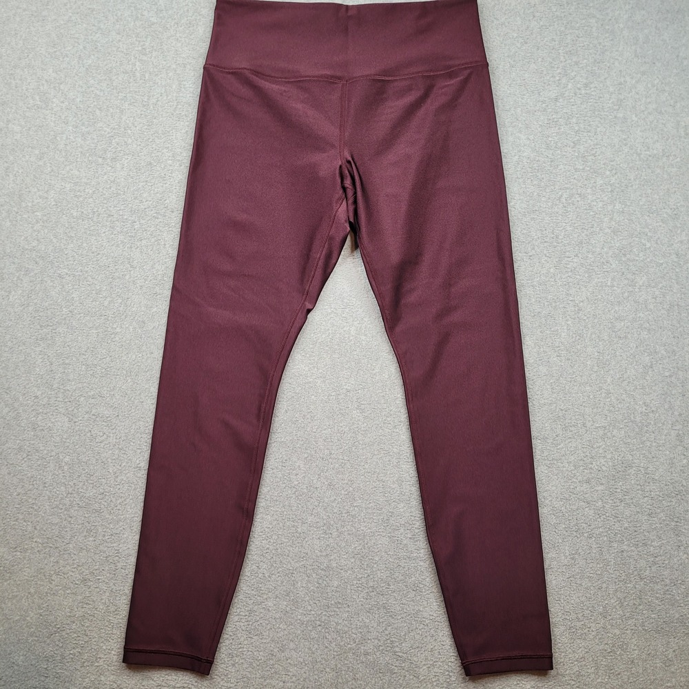 Athleta Elation Sheen Tight Leggings Womens Large Burgundy 7/8 Length Yoga